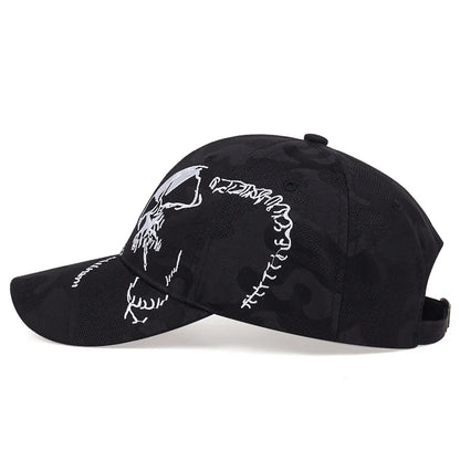 Unisex Side Skull Pattern Embroidery Baseball Caps