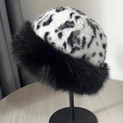 Leopard Print Warm Winter Bucket Hat