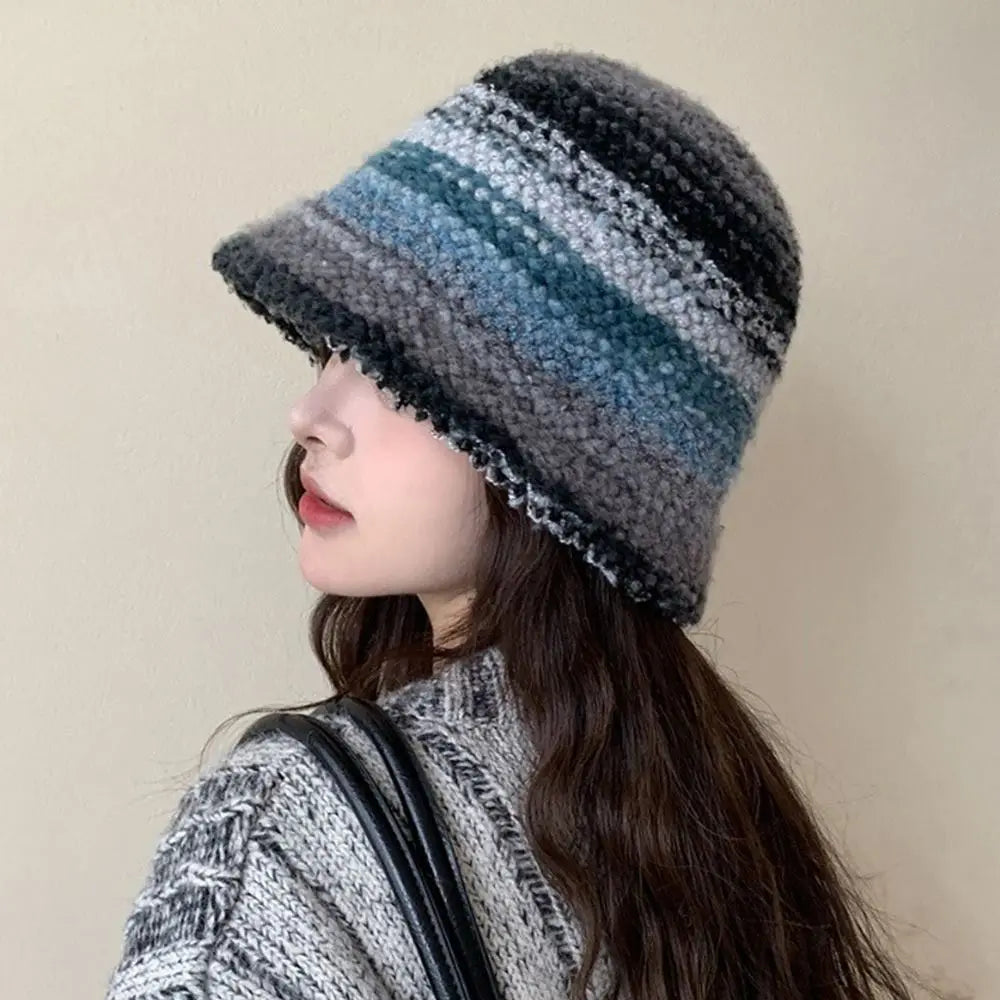 Winter Faux Fur Plush Thick Warm Bucket Hat