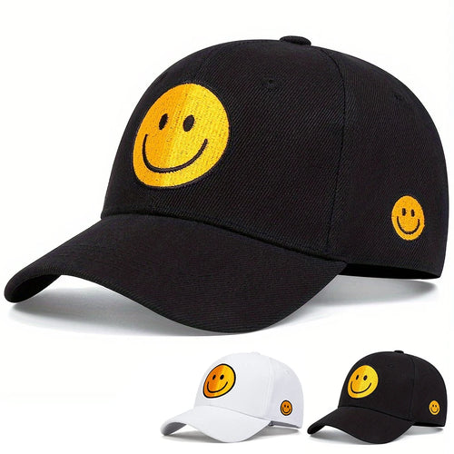 Smiling Face Embroidered Unisex Baseball Cap