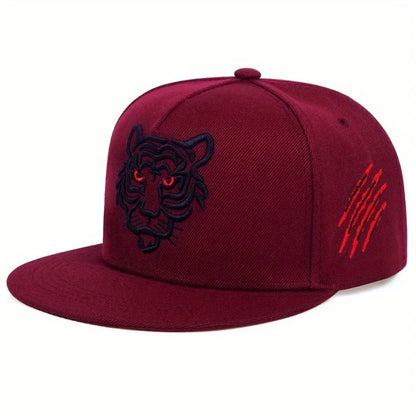 Tiger Head Flat Brim Baseball Cap