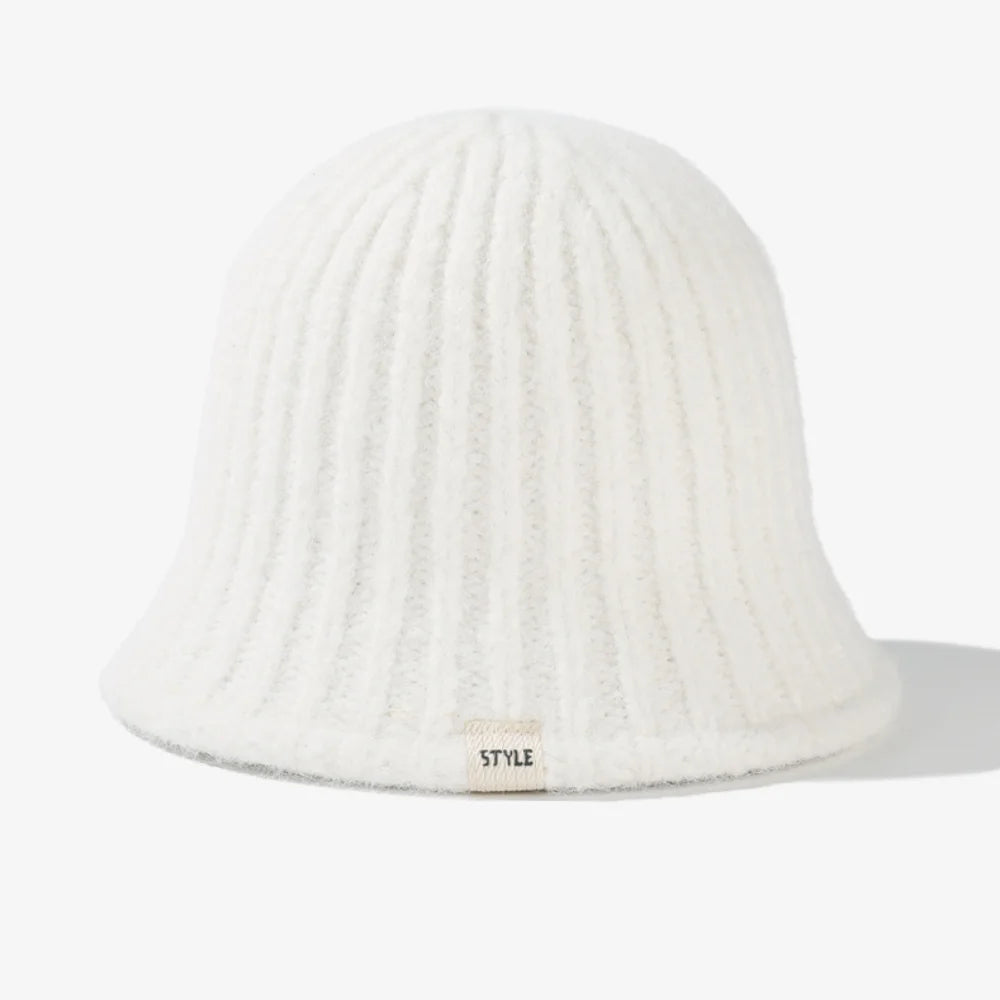 Striped Knit Big Head Bucket Hat