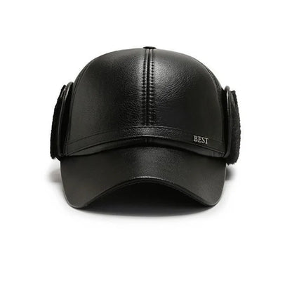Soft Leather Warm Winter Baseball Hat