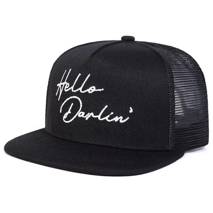 Hello Darlin Embroidery Adjustable Outdoor Snapback Cap