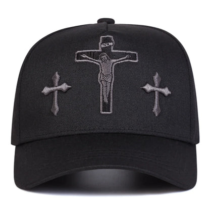 Unisex Cross Embroidery Casual Outdoor Baseball Cap