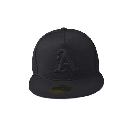 Unisex A Letter Embroidery Patchwork Hip-hop Flat Brim Cap