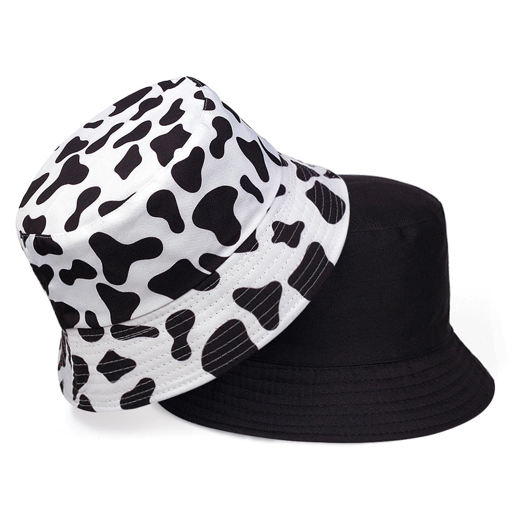Cow Print Reversible Bucket Hat