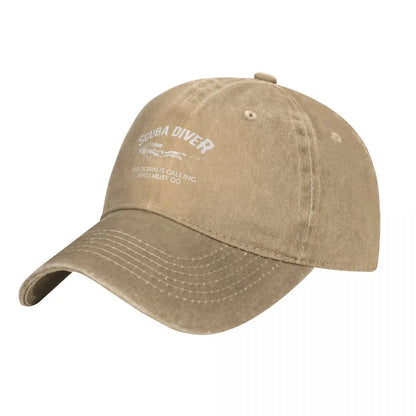 Vintage Washed Scuba Diving Cotton Baseball Cap