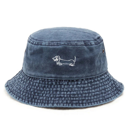 Cute Cotton Washed Vintage Pet Pattern Bucket Hat