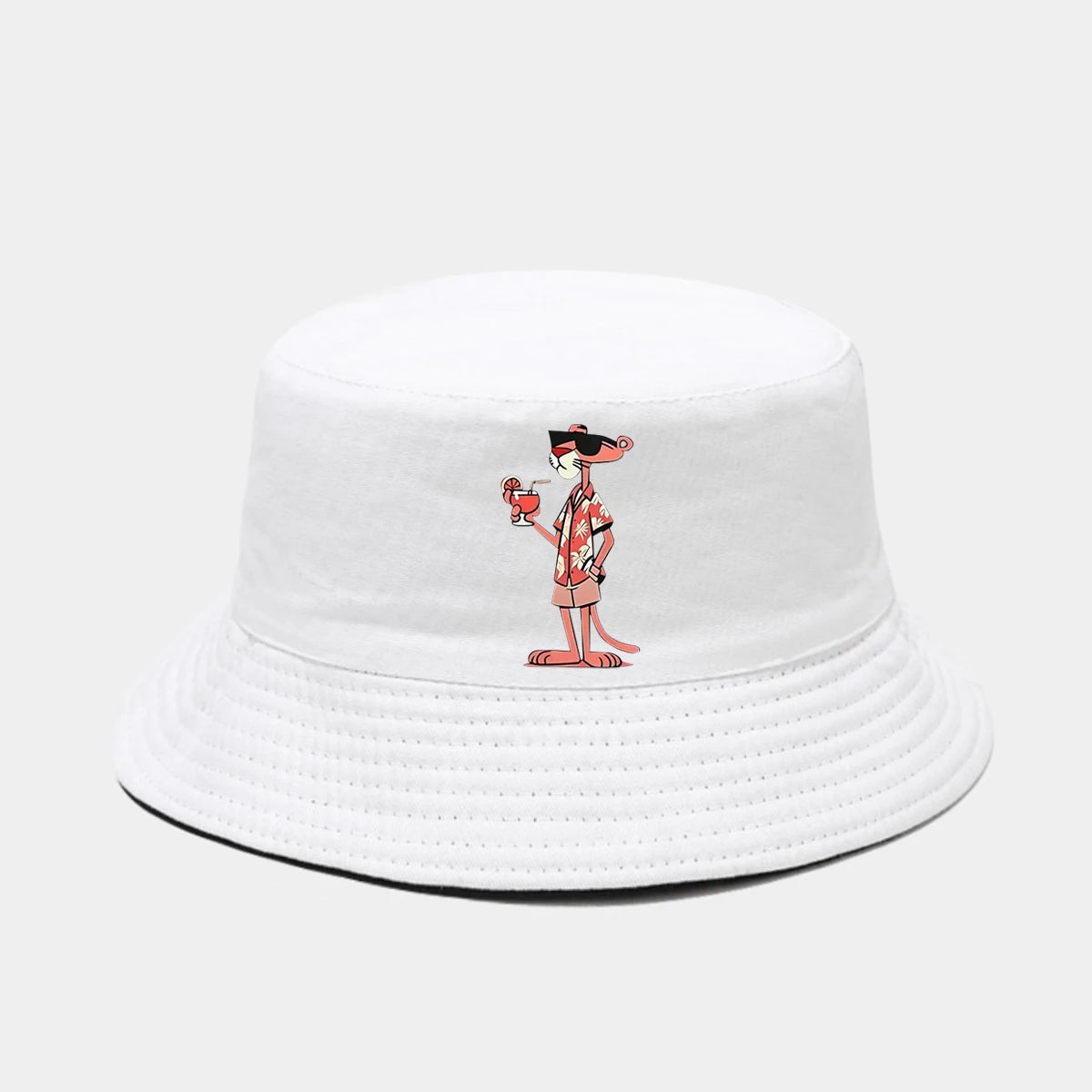 Pink Stylish Printed Outdoor Fisherman Hat