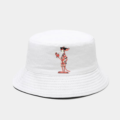 Pink Stylish Printed Outdoor Fisherman Hat
