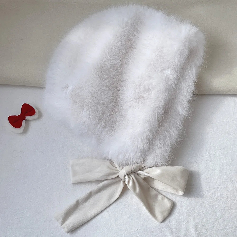 Women's Glitter Plush Knitted Bucket Hat