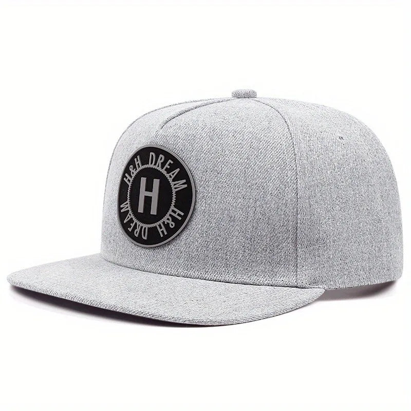 Round Logo H Embroidered Flat Brim Street Hip Hop Baseball Hat