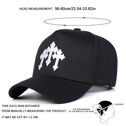 Unisex Cross Embroidered Casual Outdoor Baseball Cap
