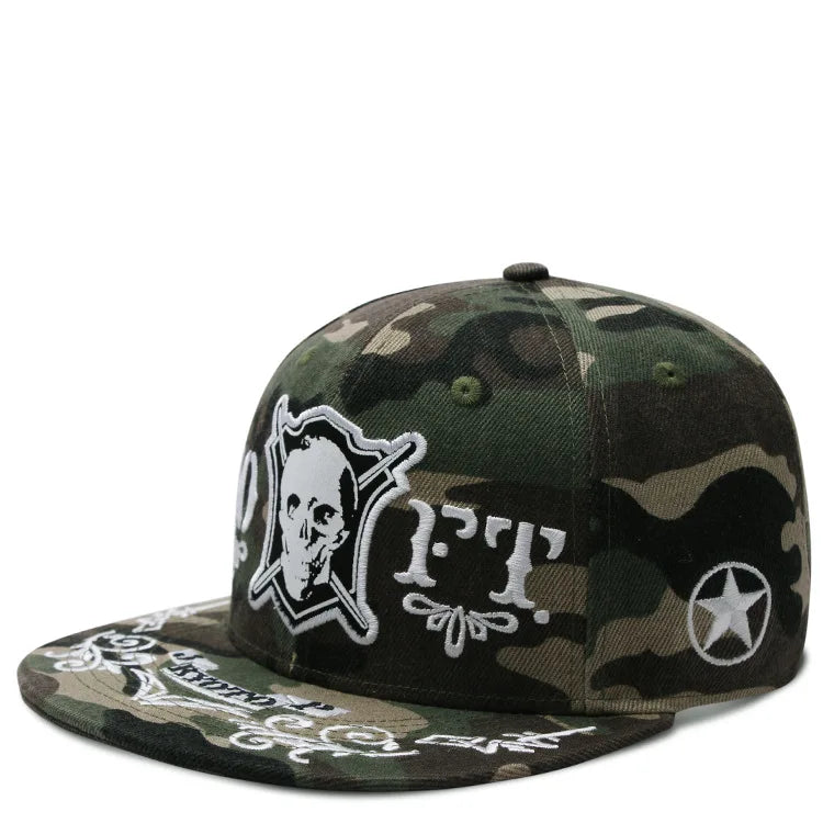 Camouflage Skull Hip Hop Snapback Cap