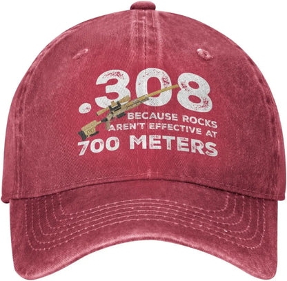 308 Because Rocks Arent Effective Funny Baseball Cap