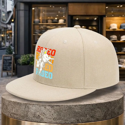 Rodeo Bull Riding Streetwear Flat Brim Snapback Cap