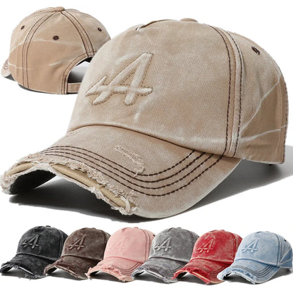 Letter-A Embroidered Washed Cotton Baseball Cap
