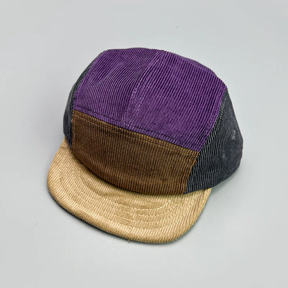 Japanese Color Block Corduroy Retro Snapback Cap