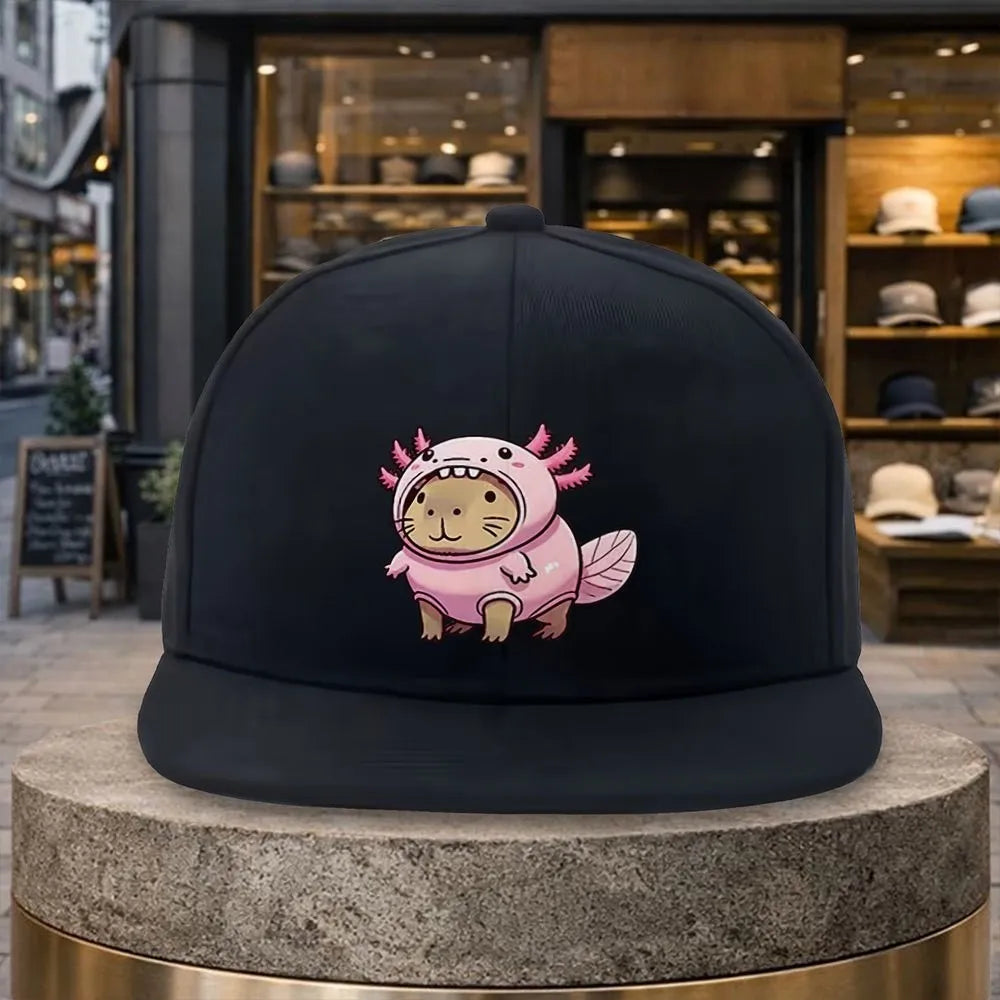 Axolotl Costume Cat Flat Brim Snapback Cap