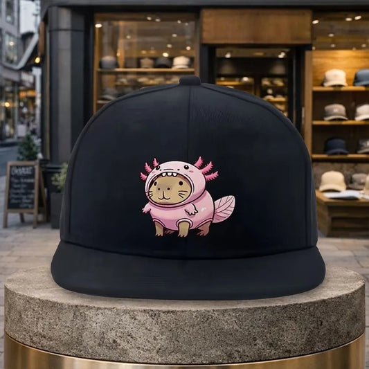 Axolotl Costume Cat Flat Brim Snapback Cap