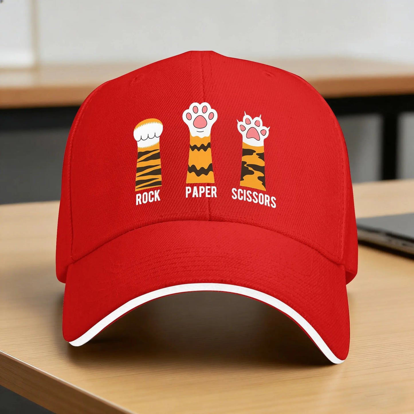 Cute Cat Paw Rock Paper Scissors Y2K Trucker Baseball Cap