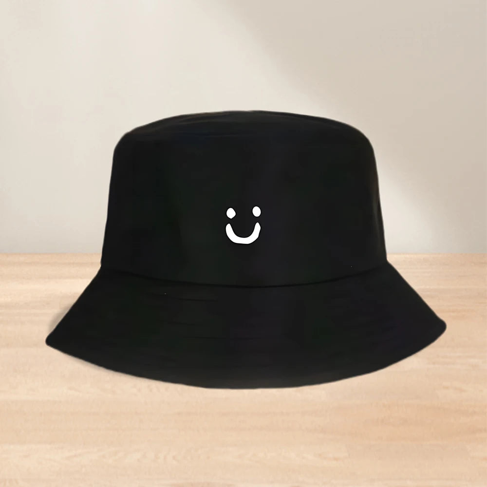 Smile Pattern Embroidered Fisherman's Hat