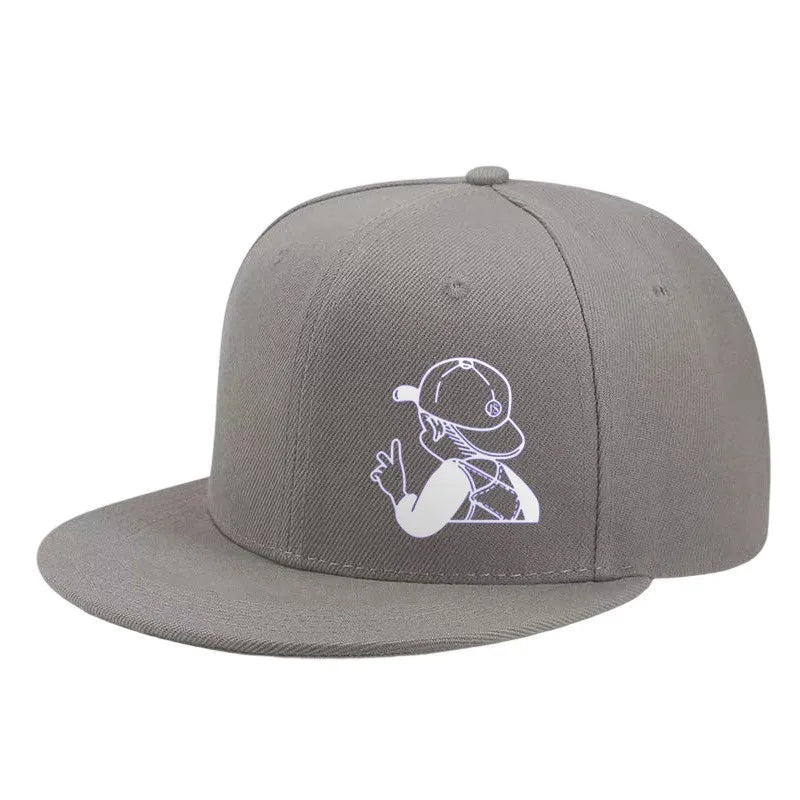 Cartoon Boy Peace Sign Snapback Cap