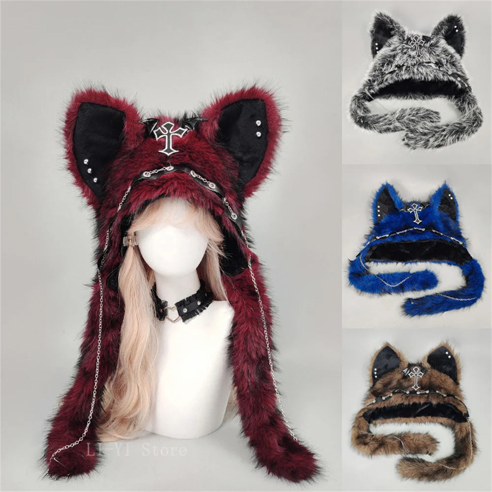 Gothic Punk Cat Ear Bucket Hat