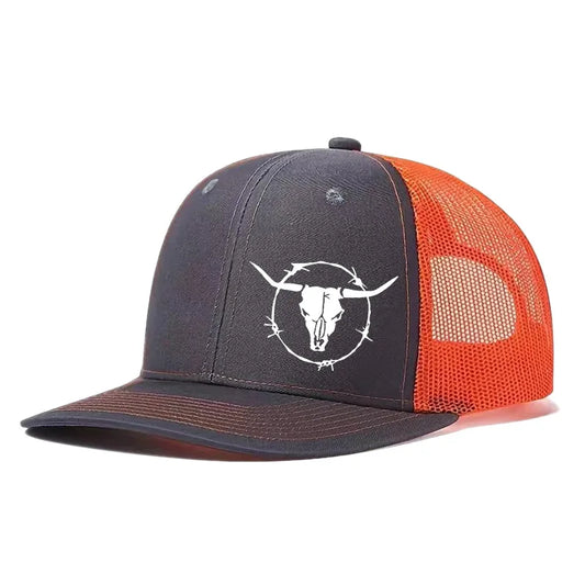 Unisex Bullhead Print Mesh Baseball Cap