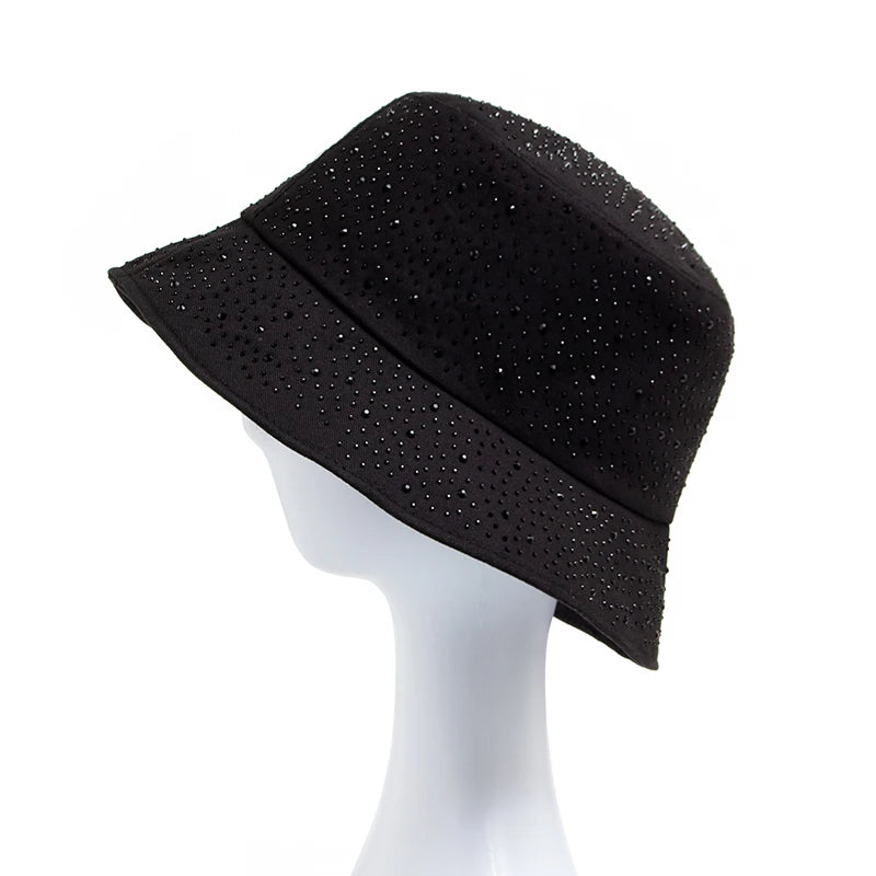 Y2K Rhinestone Cotton Bucket Hat
