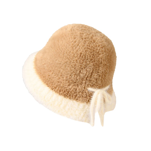 Korean Fluffy Thickened Winter Ear-Protection Plush Bucket Hat