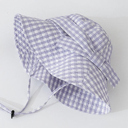 Women's Vintage Pink Plaid Bucket Hat