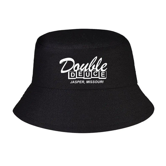Double Deuce Road House Retro Script Text Bucket Hat