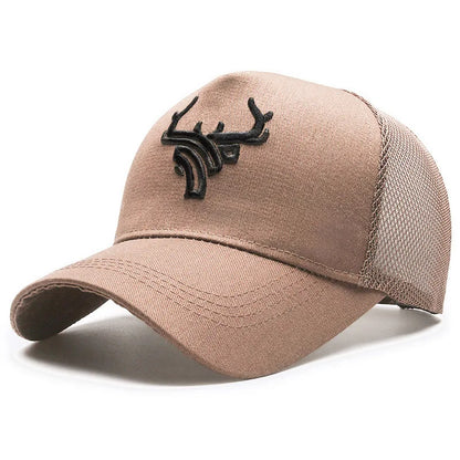 Unisex Animal Antlers Embroidery Baseball Net Caps