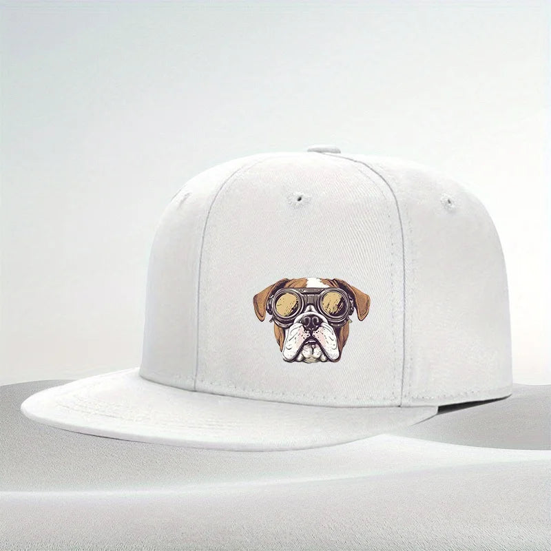 Boxer Dog Pilot Goggles Snapback Cap