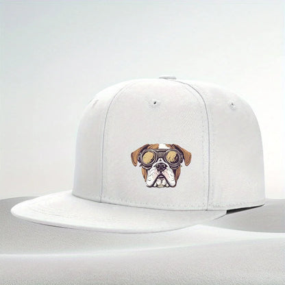 Boxer Dog Pilot Goggles Snapback Cap