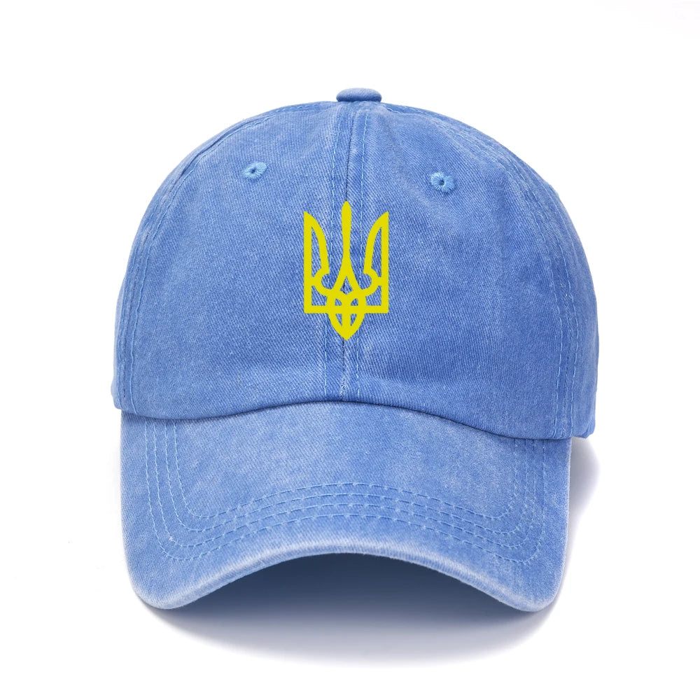 Ukraine Washed Cotton Retro Emblem Unisex Baseball Cap