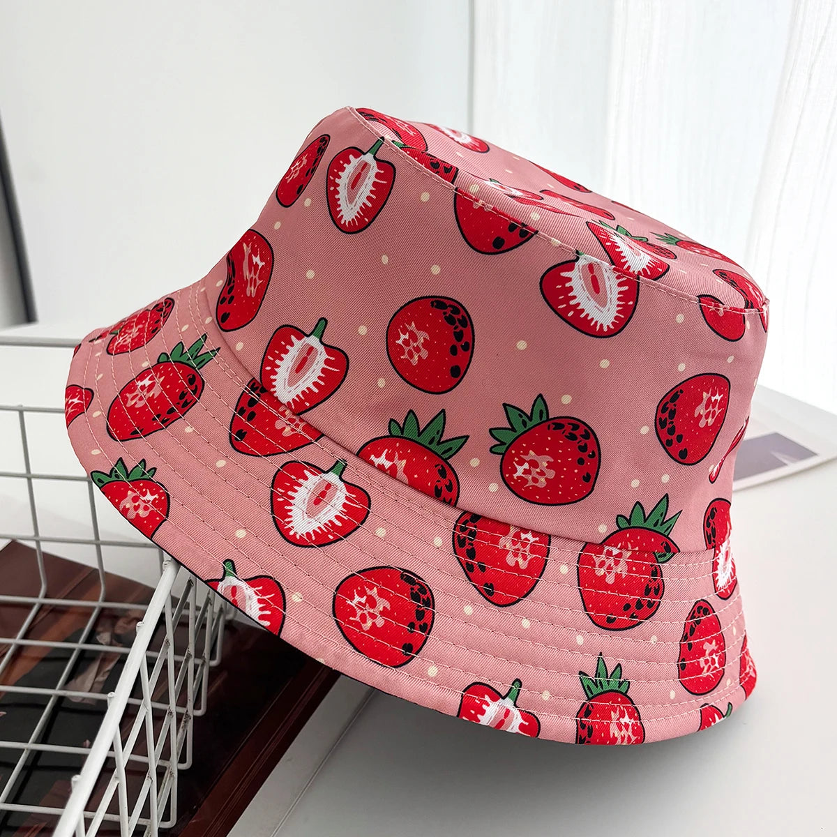 Unisex Vintage Cartoon Print Bucket Hat