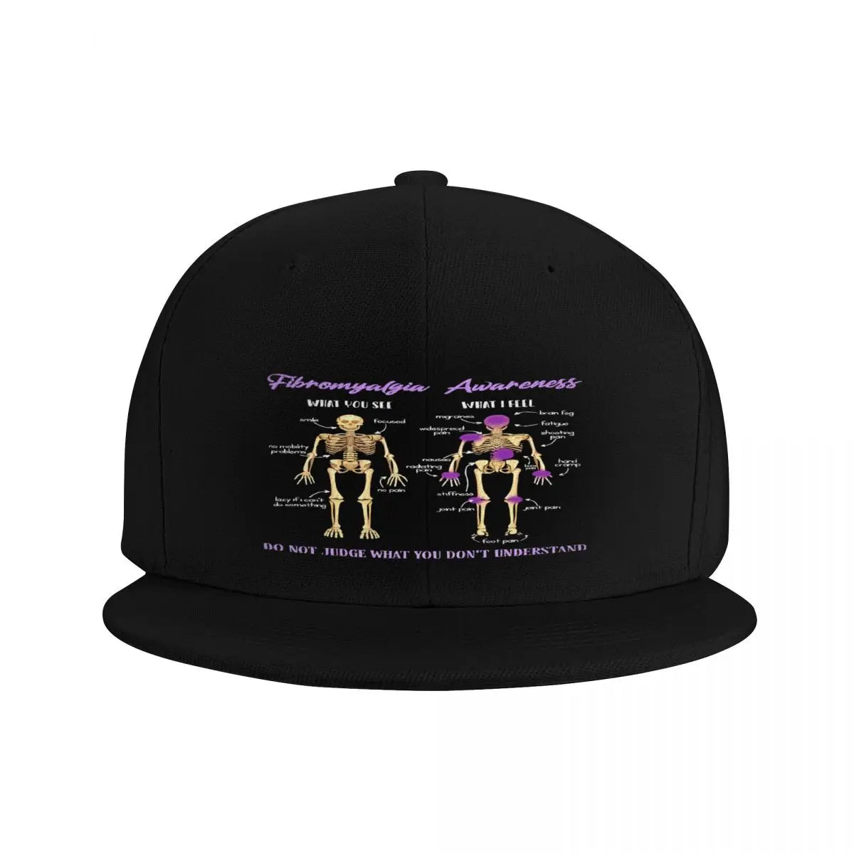 What You See What I Feel Embroidered Flat Brim Baseball Hat