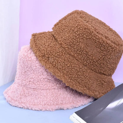 Lamb Wool Winter Bucket Hat