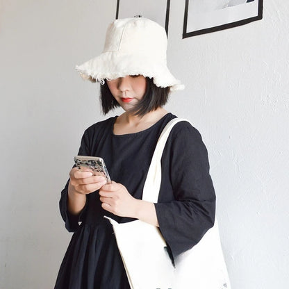 Korean Cotton Tassel Casual Beach Bucket Hat