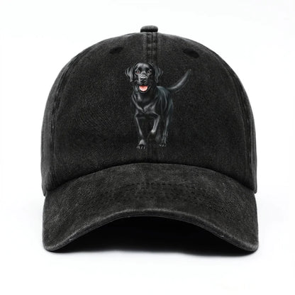 Black Labrador Print Adjustable Baseball Cap