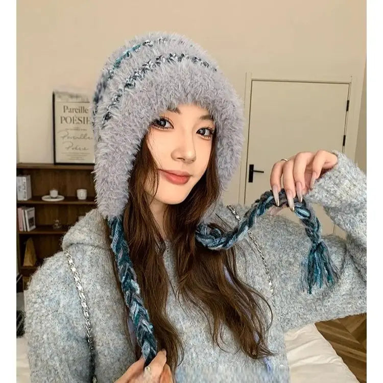 Women's Plush Warm Cozy Knit Bucket Hat