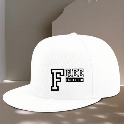 Free Indeed Graphic Print Snapback Cap