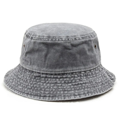 Vintage Washed Denim Foldable Bucket Hat