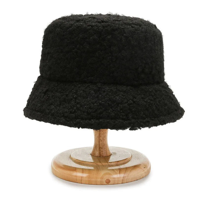 Korean Lambswool Teddy Fleece Winter Bucket Hat