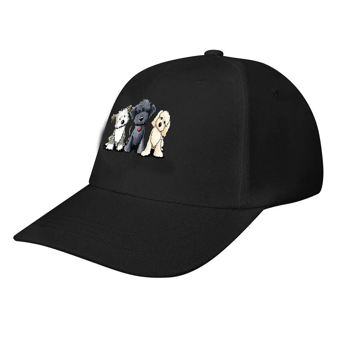 Cute Three Dogs Washed Cotton Snapback Baseball Cap