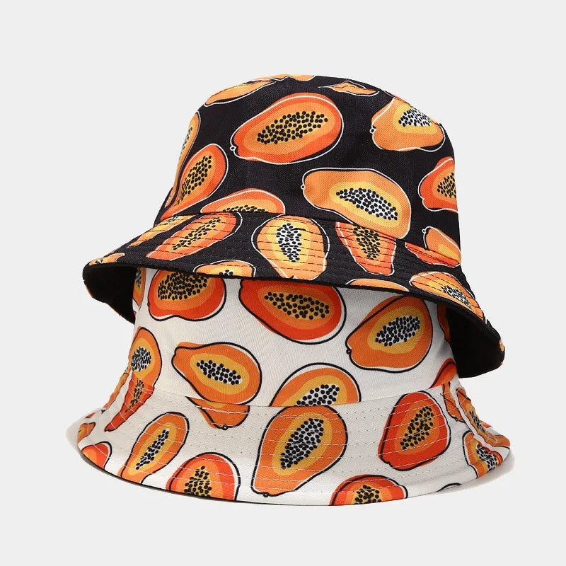 Unisex Tropical Papaya Print Bucket Hat