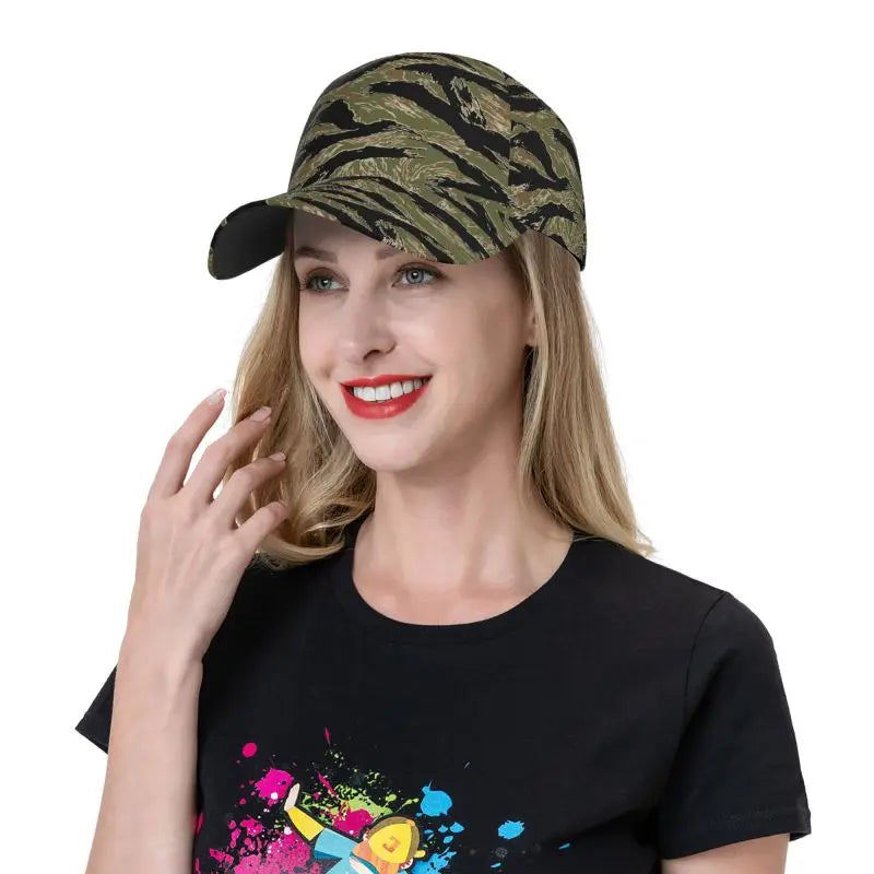 Tiger Stripe Camouflage Military Baseball Cap